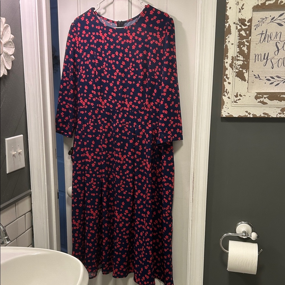 Floral Navy and Pink Dress